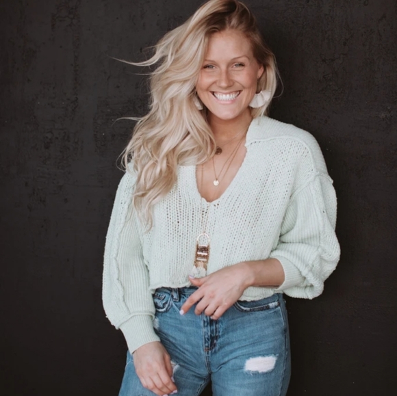Free People Sea Bright Sweater Pullover 